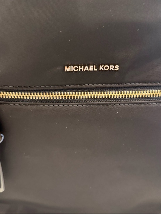 Michael Kors Backpack Polly Slim Zip Black Nylon Gold Hardware NWT 30S9GP5B8C main image 4